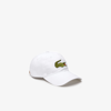 Lacoste Unisex Contrast Strap And Oversized Crocodile Cotton Cap - One Size In White
