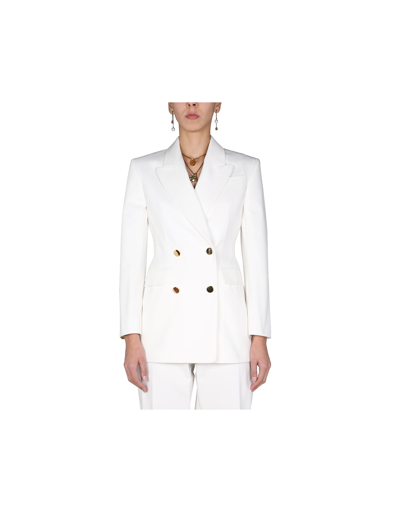 Alexander Mcqueen Double-breasted Jacket In White