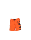 Dsquared2 Logo-print Drawstring Swim Shorts In Orange