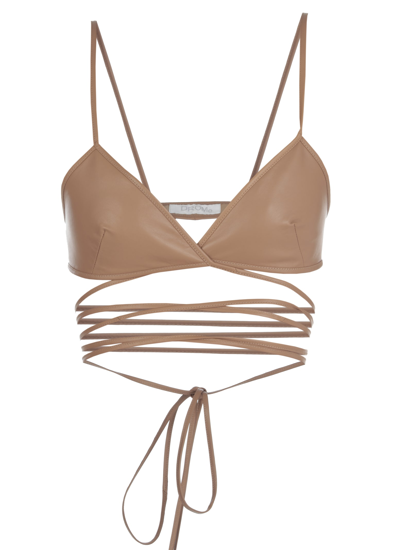 Drome Leather Top In Nude Clay