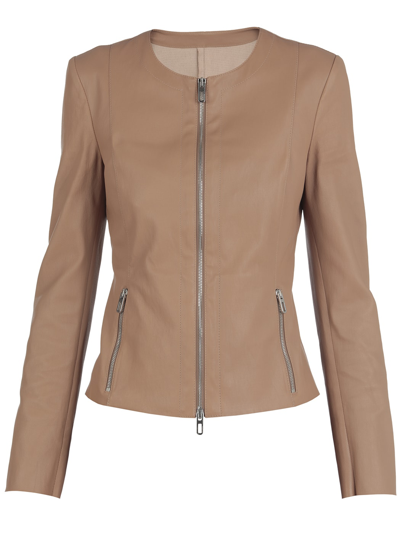 Drome Leather Jacket In Pink Powder