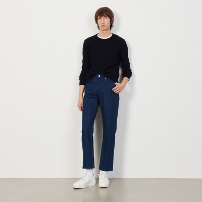 Sandro Crewneck Merino-wool Jumper In Navy Blue