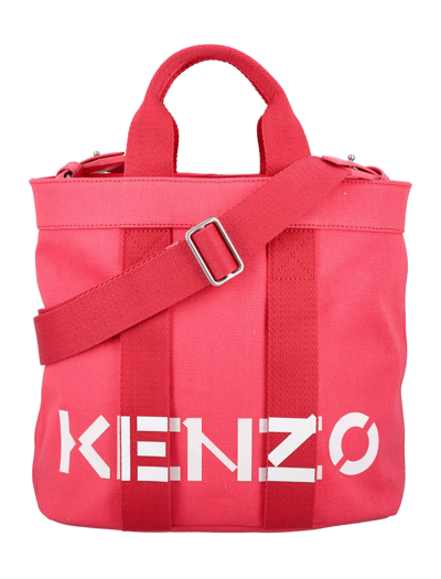 Kenzo Tote In Rose-pink Cotton In Fuchsia