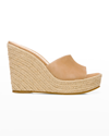 Veronica Beard Dali Metallic Leather Wedge Espadrilles In Sand