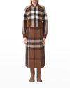 Burberry Checked Wool And Cashmere-blend Bomber Jacket In Dark Birch Brown
