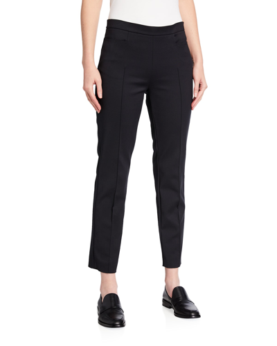 Akris Punto Franca Elements Slim-leg Ankle Trousers In Noir