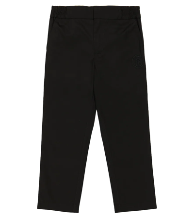 Burberry Kids' Cotton Twill Trousers In Black