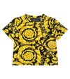 Versace Baroque-print Cotton T-shirt In Nero+oro