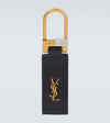 Saint Laurent Ysl Leather Keychain In Nero
