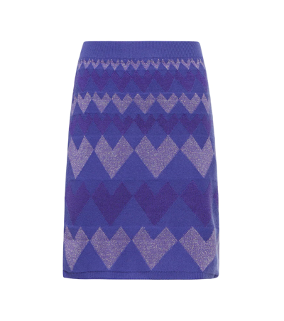 Diane Von Furstenberg Ariella Jacquard Wool-blend Miniskirt In Heart Trail Deep Periwinkle