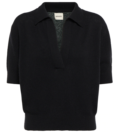 Khaite Jo Shrunken Cashmere Sweater In Black