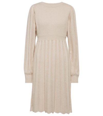 See By Chloé Texture Blend Knit Mini Dress - Atterley In White