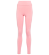 Live The Process Zen Grosgrain-trimmed Stretch-supplex Leggings In Thai Guava