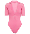 Jacquemus Le Body Yauco Polo Bodysuit In Pink