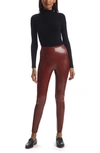 Commando Control Top Faux Patent Leather Leggings In Sienna