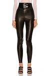 Alaïa High Waisted Stretch Leather Legging In Noir