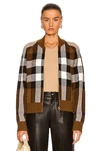 Burberry Checked Wool And Cashmere-blend Bomber Jacket In Dark Birch Brown