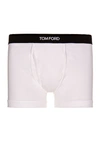 Tom Ford Logo Waistband Stretch-cotton Boxer Shorts In White