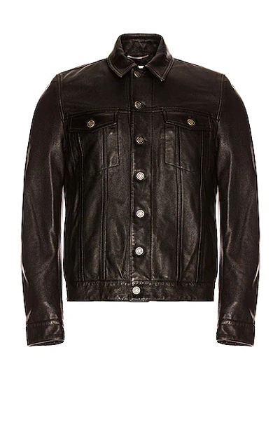 Saint Laurent Classic Leather Jacket In Black