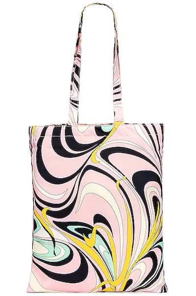 Emilio Pucci Onde-print Tote Bag In Navy & Rosa