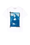 Off-white White Slim Mona Lisa T-shirt In White & Blue