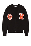 Off-white Black Cardigan With Logo In Black & Orange