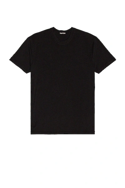 Tom Ford Viscose Cotton Tee In Black