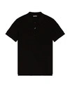 Tom Ford Black Short-sleeves Polo In Cotton Piquet Jersey Man In Black