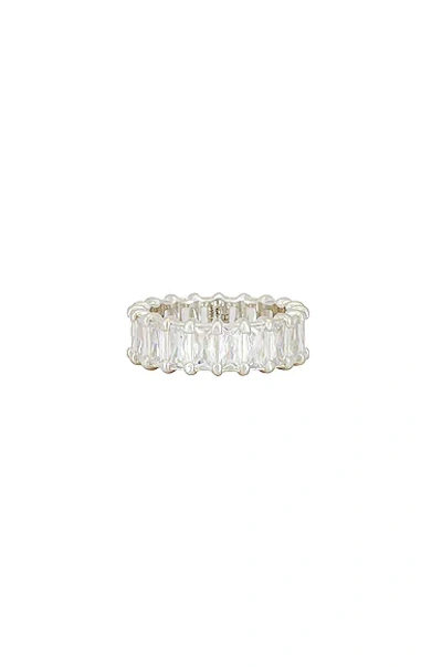 Hatton Labs Baguette Eternity Sterling-silver And Cubic Zirconia Ring In White