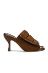 Gia Borghini Gia 4 Fold-over Mule Sandals In Coffee Brown