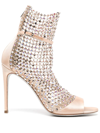 René Caovilla 105mm Crystal-embellished Mesh Sandals In Metallisch