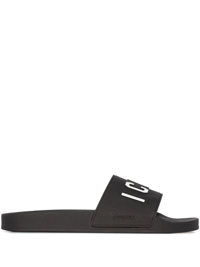 DSQUARED2 LOGO-PRINT FLAT SLIDES