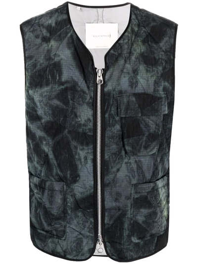 Mackintosh General Tie-dye Gilet In Grey