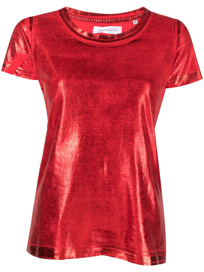 Madison.maison Metallic Lamina T-shirt In Red