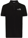 Dsquared2 Icon-print Polo Shirt In Black