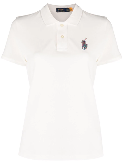 Polo Ralph Lauren Embroidered-pony Polo Shirt In Weiss