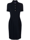 Ralph Lauren Tailored Collared Midi Dress In Blau