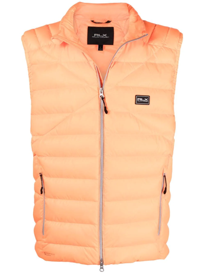 Polo Ralph Lauren Logo-patch Padded Gilet In Orange