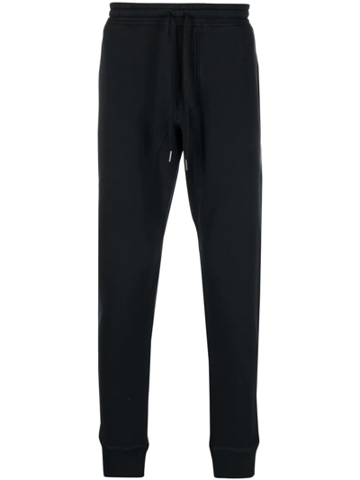 Tom Ford Drawstring Cotton-blend Velour Track Pants In Black