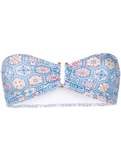 Solid & Striped The Tati Bandeau Bikini Top In Patchwork Print