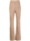 Staud Stretch Flared Trousers In Braun