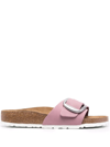 Birkenstock Madrid Big Buckle - Nubuck Leather Slipper With Buckle In Violett