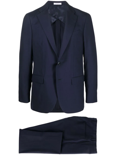 Boglioli Single-breasted Linen Suit In Blue