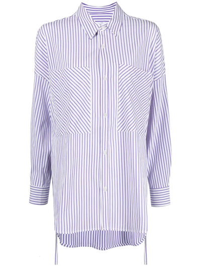 Izzue Ruched Striped Shirt In Violett