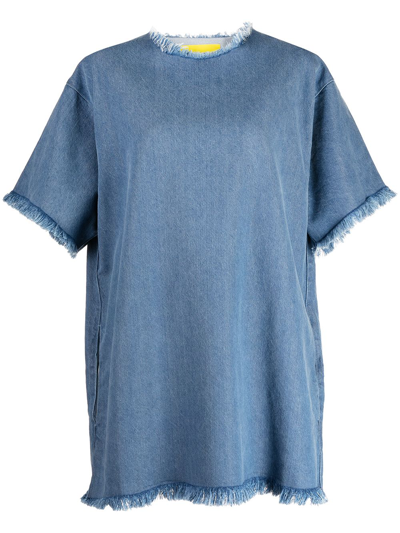 Marques' Almeida Oversized Refibra Blend T-shirt Dress In Light Blue