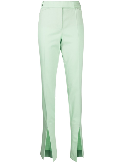 Attico Freja Split-hem Tailored Pants In Green