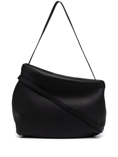 Marsèll Asymmetric Leather Shoulder Bag In Schwarz