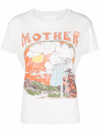 Mother The Sinful Graphic Crewneck Tee In White