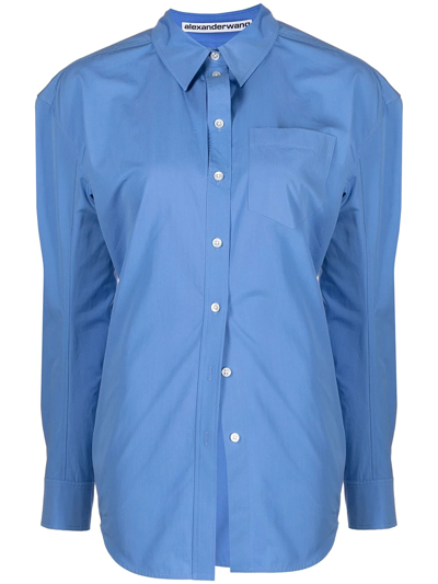 Alexander Wang Oversize Button-up Shirt In Blau