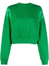 Cotton Citizen Tie-dye Detail Cropped Sweatshirt In Kelly Green